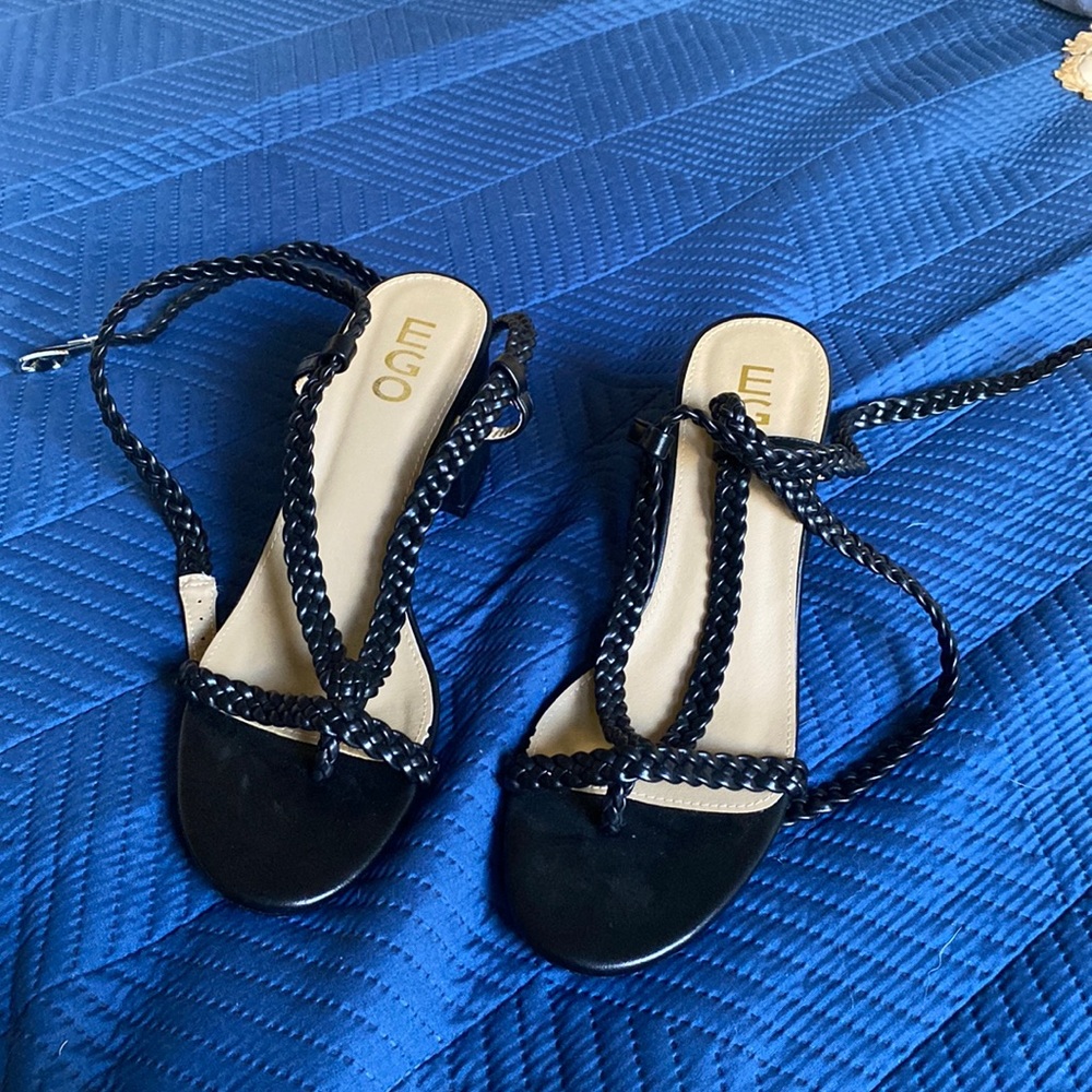 Ego Black strappy Heels